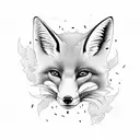 leaping fox with partial skeleton visible tattoo design idea