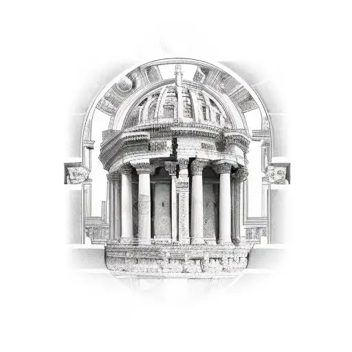 roman architecture, hardworker, chess, faces, goodfella tattoo design idea