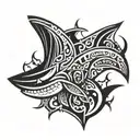 tribal shark fin tattoo design idea