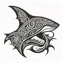 tribal shark fin tattoo design idea