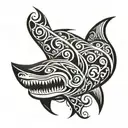 tribal shark fin tattoo design idea