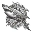 tribal shark  tattoo design idea
