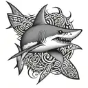 tribal shark  tattoo design idea