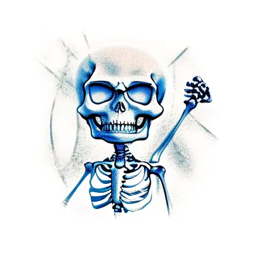 skeleton dancing  tattoo design idea