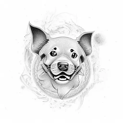 Combine elements of baseball, your son, and your black lab dog into a unique tattoo design tattoo design idea
