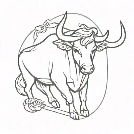 zodiac sign taurus feminine tattoo design idea