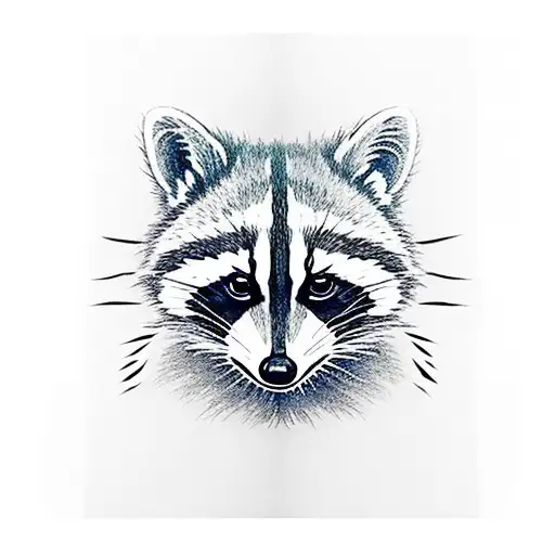 a raccoon and her human father committing a crime tattoo design idea
