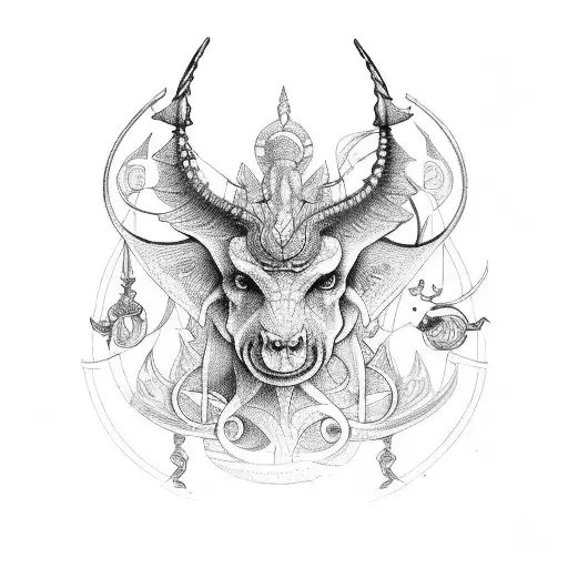 cancer, aquarius, taurus tattoo design idea
