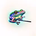  frog smoking pipe tattoo design idea