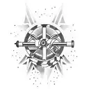 A cannon integrated into a larger military-themed sleeve tattoo tattoo design idea