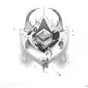 hearts and daggers  tattoo design idea