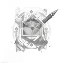 hearts and daggers  tattoo design idea