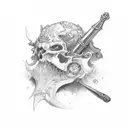 hearts and daggers  tattoo design idea