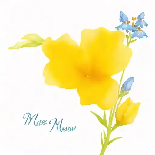the word "maw maw" with bluebonnets tattoo design idea