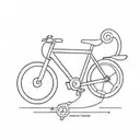 A minimalist tattoo design featuring a sleek bike intertwined with gaming controller elements tattoo design idea