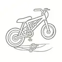A minimalist tattoo design featuring a sleek bike intertwined with gaming controller elements tattoo design idea