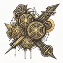 Create a minimalist tattoo design that incorporates elements of trap music, gaming, and cryptocurrency symbols tattoo design idea