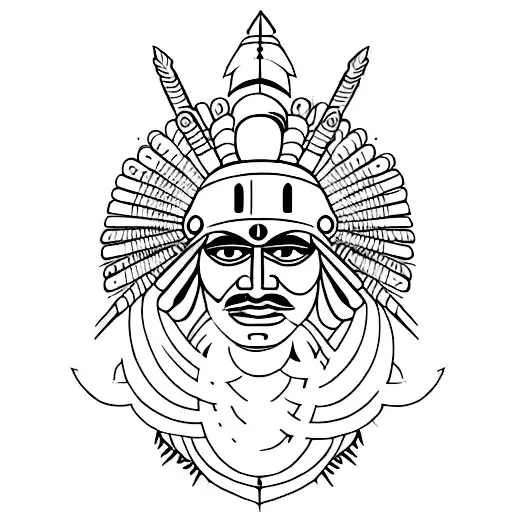 indian warrior  tattoo design idea