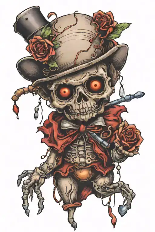 voodoo doll evil tattoo design idea
