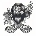 tattoo on the back Japanese geisha vibe tattoo design idea