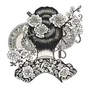 tattoo on the back Japanese geisha vibe tattoo design idea