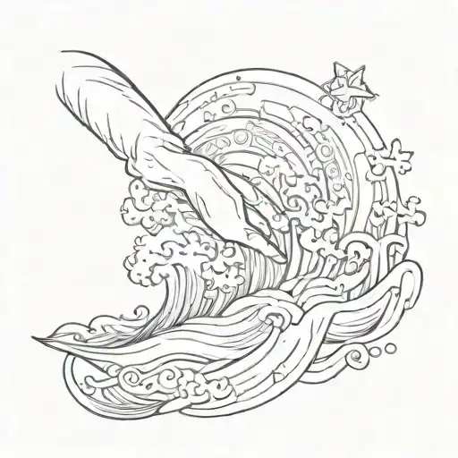wave and write Never let go of your hands because you can let them go a second before a miracle tattoo design idea