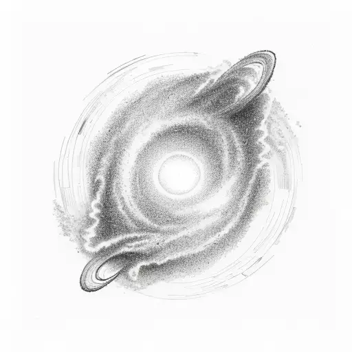 black hole in middle of galaxy tattoo design idea