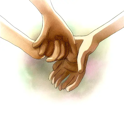 heaven touching earth, a hand reaching out and gently grabbing a hand from earth tattoo design idea