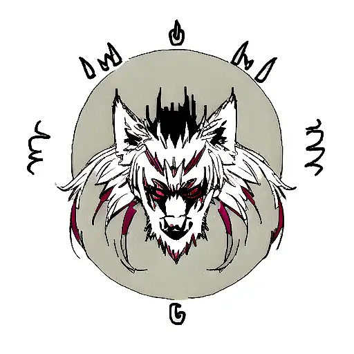 Wolf half normal half demon wolf tattoo design idea
