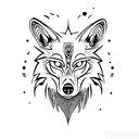 Wolf half normal half demon wolf tattoo design idea