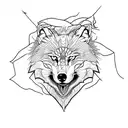 Wolf half normal half demon wolf tattoo design idea