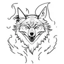 Wolf half normal half demon wolf tattoo design idea