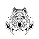 Wolf half normal half demon wolf tattoo design idea