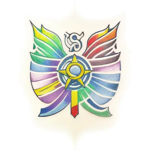 Rainbow lgbt shield tattoo design idea