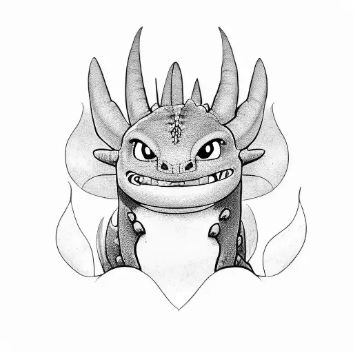 How to train your dragon, toothless, cartoon, cute tattoo design idea