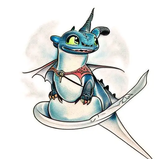 How to train your dragon, toothless, cartoon, cute tattoo design idea