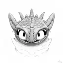 How to train your dragon, toothless, cartoon, cute tattoo design idea