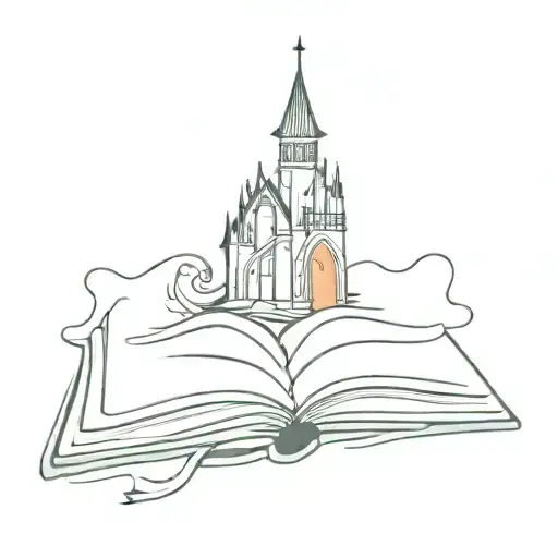 Fantasy book tattoo design idea