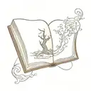 Fantasy book tattoo design idea