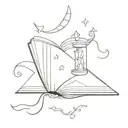 Fantasy book tattoo design idea