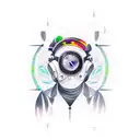 time travelling flying crow tattoo design idea