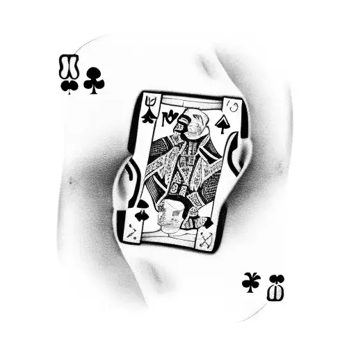 A black-grey tattoo of a mafia-themed playing card with a boxing glove as the main design element tattoo design idea