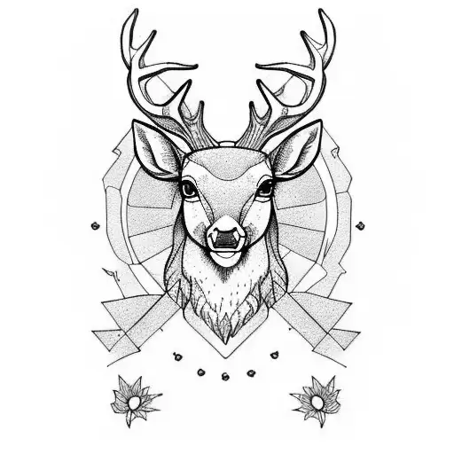 deer forest tattoo design idea