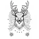 deer forest tattoo design idea