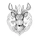 deer forest tattoo design idea