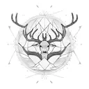 deer forest tattoo design idea