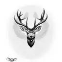 deer forest tattoo design idea