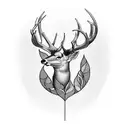 deer forest tattoo design idea