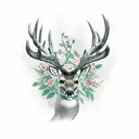 deer forest tattoo design idea