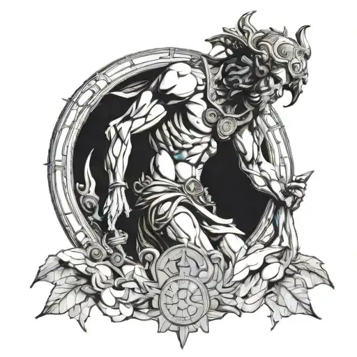 time god chronos sculpture tattoo design idea